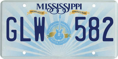 MS license plate GLW582