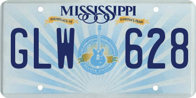 MS license plate GLW628