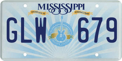 MS license plate GLW679