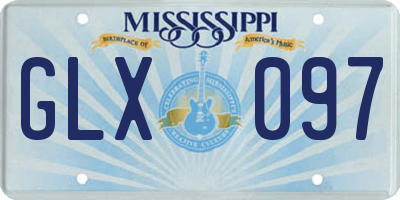 MS license plate GLX097