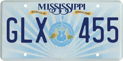 MS license plate GLX455