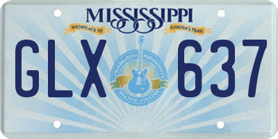 MS license plate GLX637