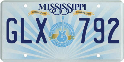 MS license plate GLX792