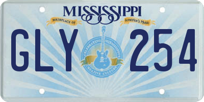 MS license plate GLY254