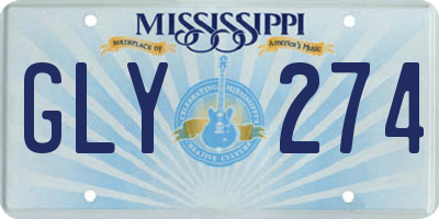 MS license plate GLY274