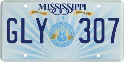 MS license plate GLY307