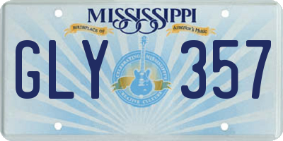 MS license plate GLY357