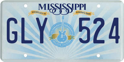 MS license plate GLY524