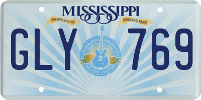 MS license plate GLY769