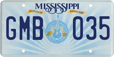 MS license plate GMB035