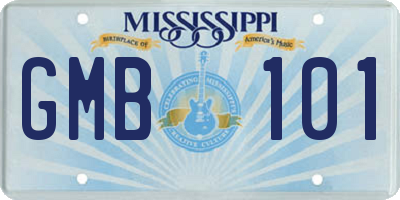 MS license plate GMB101