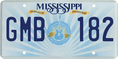 MS license plate GMB182