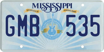 MS license plate GMB535