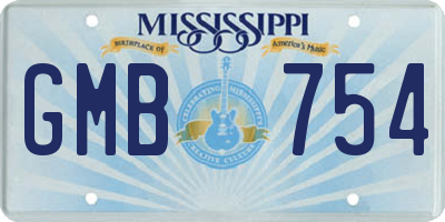 MS license plate GMB754