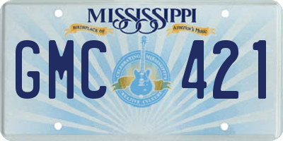 MS license plate GMC421