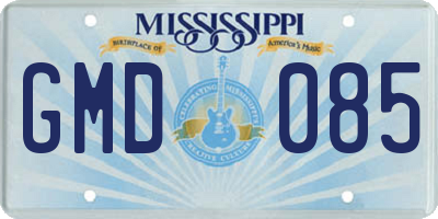 MS license plate GMD085