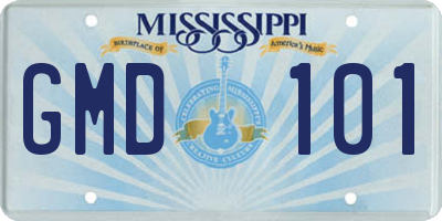 MS license plate GMD101