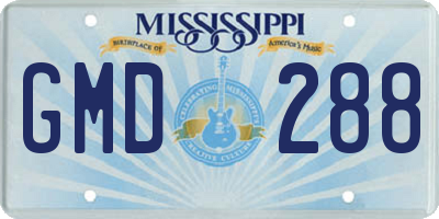 MS license plate GMD288