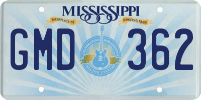 MS license plate GMD362