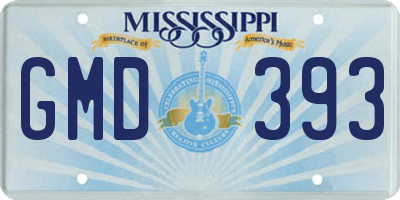 MS license plate GMD393