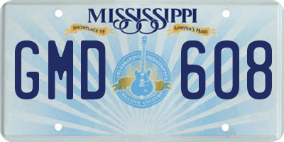 MS license plate GMD608
