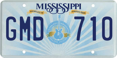 MS license plate GMD710