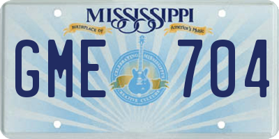 MS license plate GME704