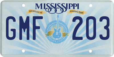MS license plate GMF203