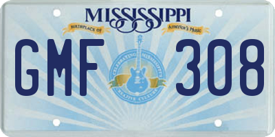 MS license plate GMF308