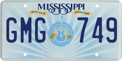MS license plate GMG749