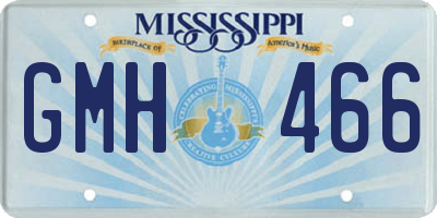 MS license plate GMH466