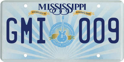 MS license plate GMI009