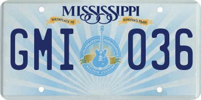 MS license plate GMI036
