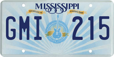 MS license plate GMI215