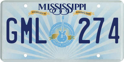 MS license plate GML274