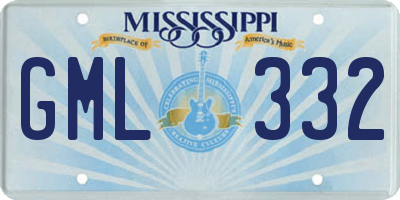 MS license plate GML332