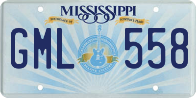 MS license plate GML558