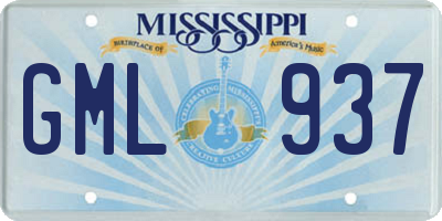 MS license plate GML937