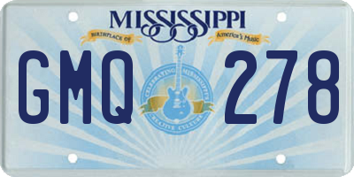 MS license plate GMQ278