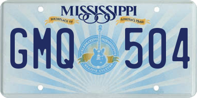 MS license plate GMQ504