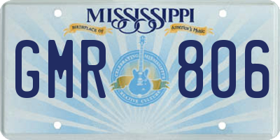 MS license plate GMR806