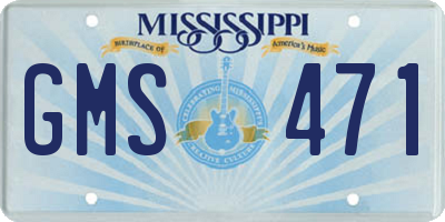 MS license plate GMS471