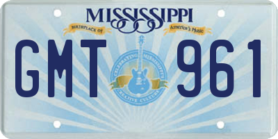 MS license plate GMT961