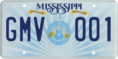 MS license plate GMV001