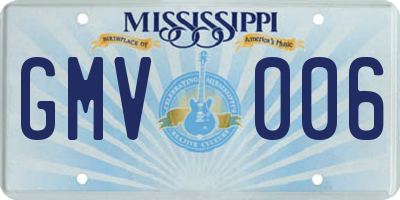 MS license plate GMV006