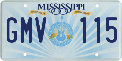 MS license plate GMV115