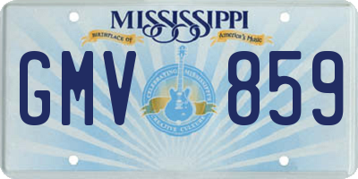 MS license plate GMV859