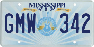 MS license plate GMW342