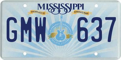 MS license plate GMW637