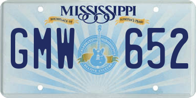 MS license plate GMW652
